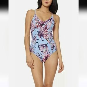 Jessica Simpson "Lilac Palmy Days" Swimsuit With Palm Leaf Design